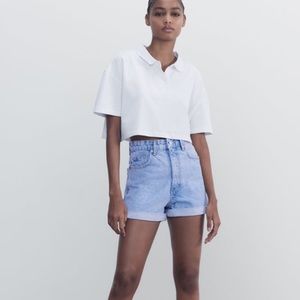Zara Mom Fit Denim Shorts